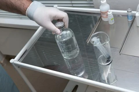 Preparation of a solution for surgery Stock Photos