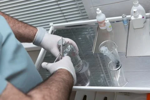 Preparation of a solution for surgery Stock Photos