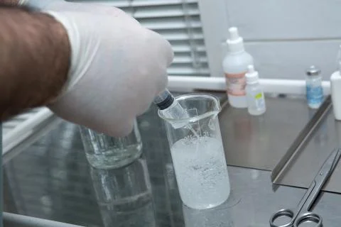 Preparation of a solution for surgery Stock Photos