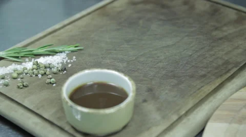 Preparation of steak to serve in the restaurant Видео 58855633