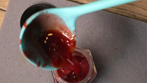 Preparation of strawberry jam Stock Footage 143700946