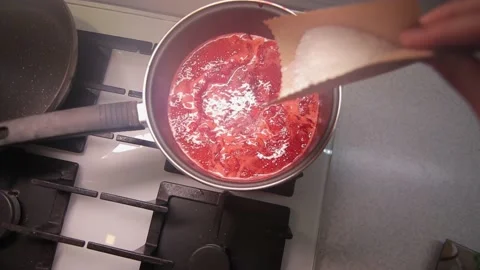 Preparation of strawberry jam Stock Footage 143705791