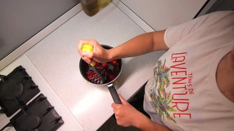 Preparation of strawberry jam Stock Footage 143708753