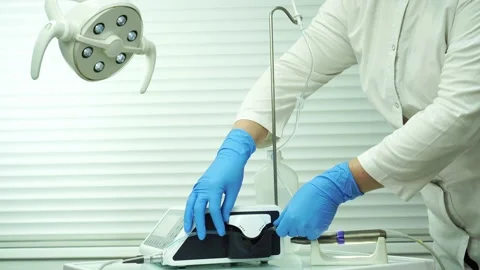 Preparation of a surgical device for dental implants Stock Footage 147617440