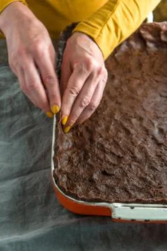 Preparation of the test for baking close-up Stock Photos