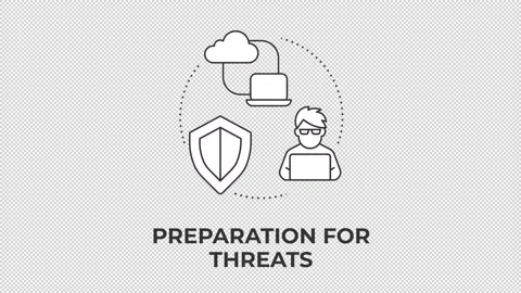 Preparation for threats animated line concept icon Stock Footage 346719904