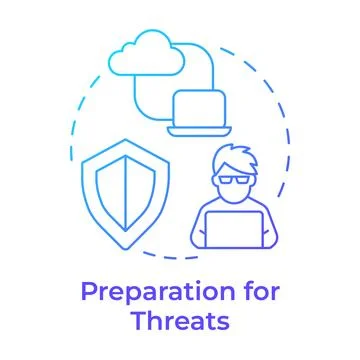 Preparation for threats blue gradient concept icon Stock Illustration