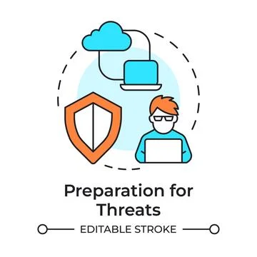 Preparation for threats multi color concept icon Stock Illustration