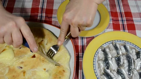 Preparation of toasts with marinated fish fillets Stock Footage 151104422