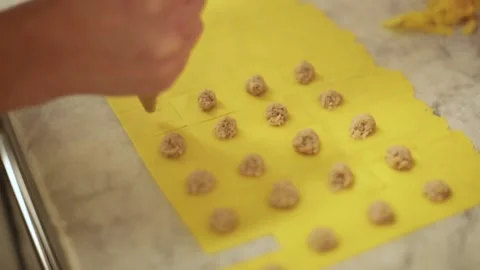 Preparation of Tortellini Stock Footage 169370447
