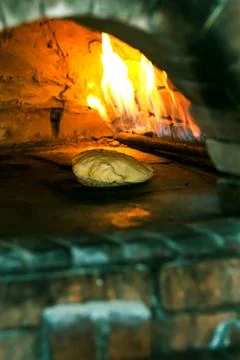 . Preparation of tradition arabic bread Stock Photos