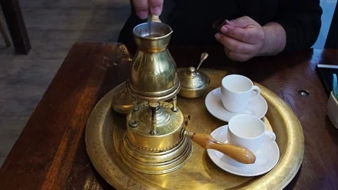 Preparation Of Turkish Arabic Coffee Stock Footage 149424830