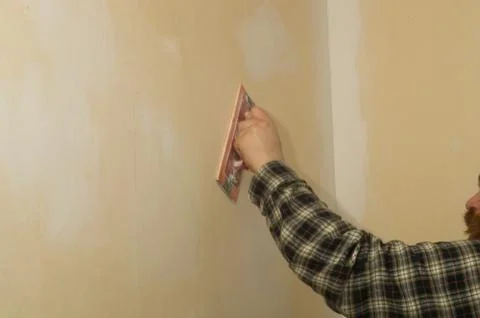 Preparation for wallpapering Foto stock