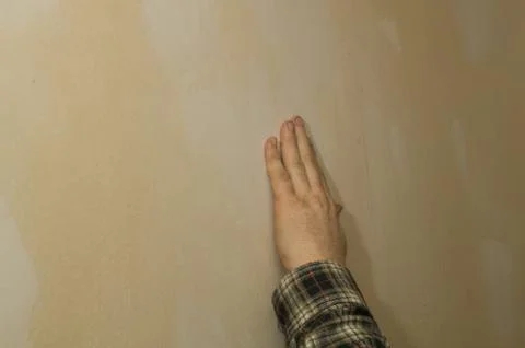 Preparation for wallpapering Foto stock