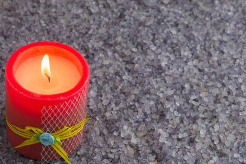 Preparations for the bath and aromatherapy : single decorative candle stand i Foto stock