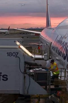 Preparations for boarding Stock Photos