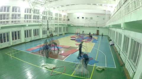 Preparations for the competition: the installation of the mat tatami (timelaps) Video stock 64010649