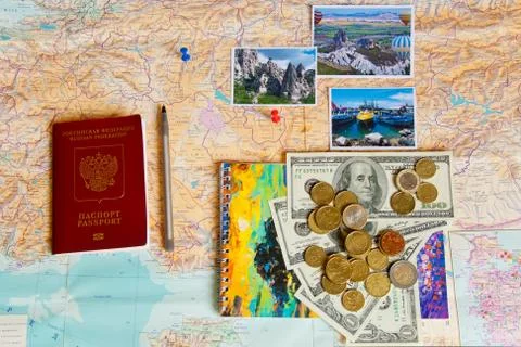 Preparations for the journey to Turkey. Stock Photos