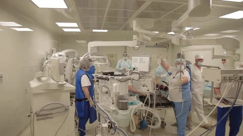 Preparations at the modern operation room Stock Footage 81322015
