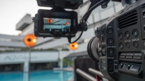 Preparations for a video shoot Stock Photos