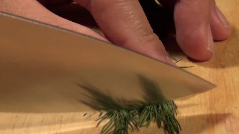 Prepare and chop the lush greenery for cooking Stock Footage 70642344