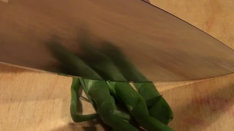 Prepare and chop the lush greenery for cooking Stock Footage 70849949