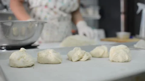 Prepare the baguette dough. Stock Footage 158434722