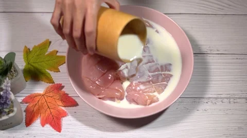 Prepare Chicken Milk Stock Footage 243469228