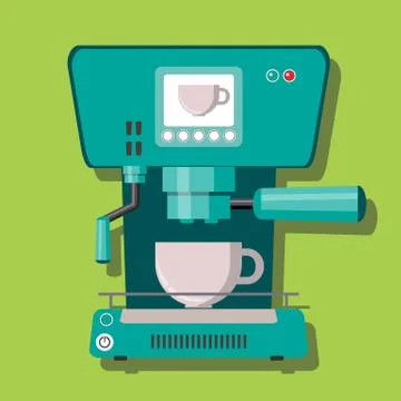 Prepare coffee machine for make coffee by barista Stock Illustration
