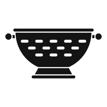 Prepare colander icon simple vector. Dish tool kit Stock Illustration