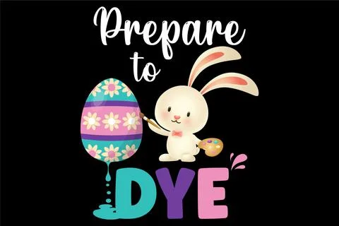 Prepare To Dye Bunny Easter Egg Stock Illustration