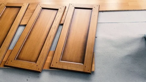 Prepare the kitchen doors Stock Footage 127415974