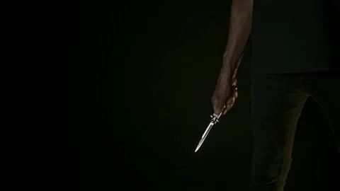 PREPARE FOR A KNIFE FIGHT.  IN 4K. Video stock 203594045