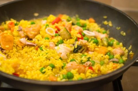 Prepare paella Stock Photos