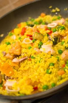 Prepare paella Stock Photos