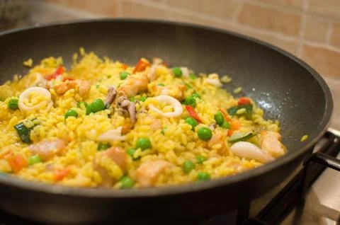 Prepare paella Stock Photos