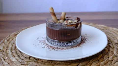 Prepare pudding cacao Stock Footage 236296277
