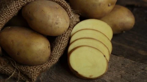 Prepare raw potato for cook Stock Footage 84068508