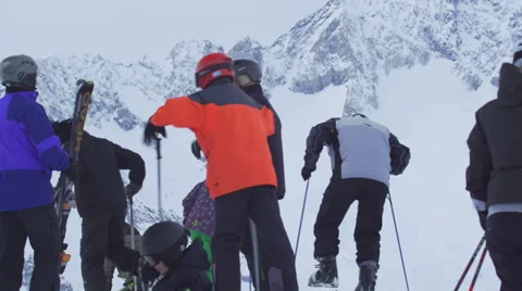 Prepare to Ski in Eggishorn Stock Footage 35316264