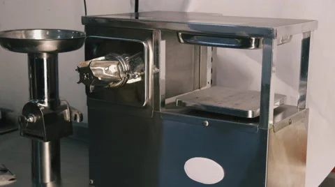 Prepare to work meat grinder. Close-up Stock Footage 59085326