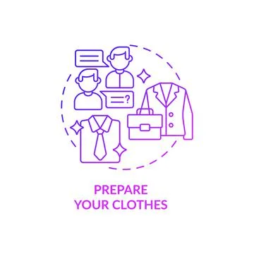 Prepare your clothes purple gradient concept icon Stock Illustration