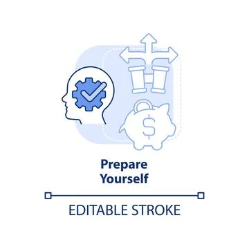 Prepare yourself light blue concept icon Illustrazione stock