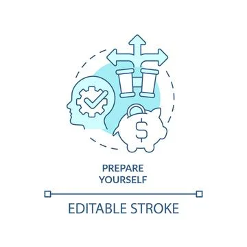 Prepare yourself turquoise concept icon Stock Illustration