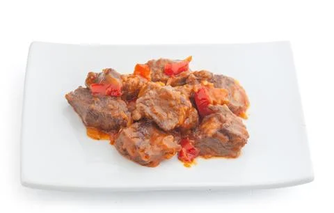 Prepared beef paprikash Stock Photos