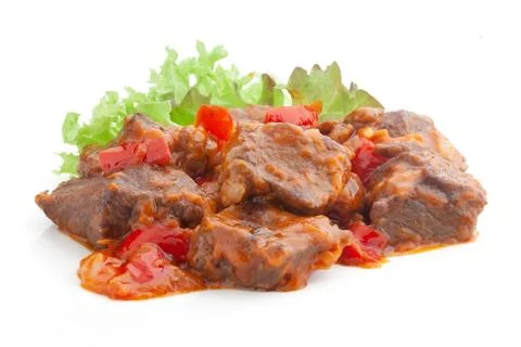 Prepared beef paprikash Foto stock