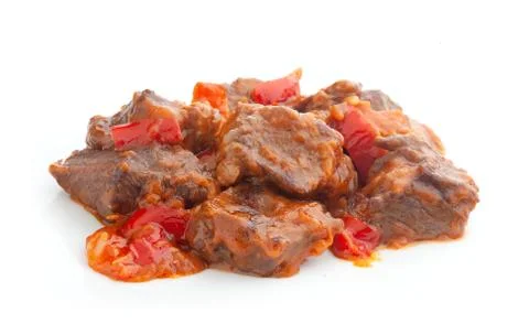 Prepared beef paprikash Stock Photos