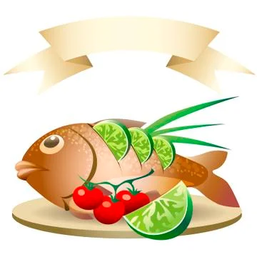 Prepared fish Stock Illustration