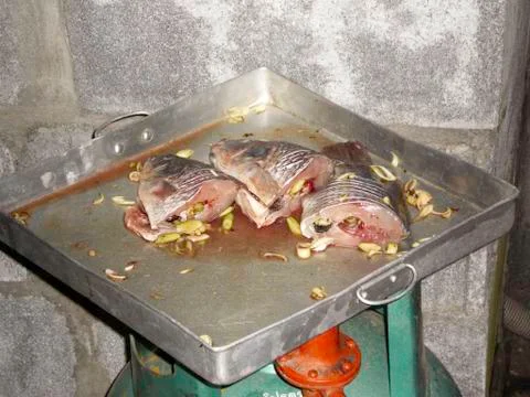 Prepared fried fish Stock Photos