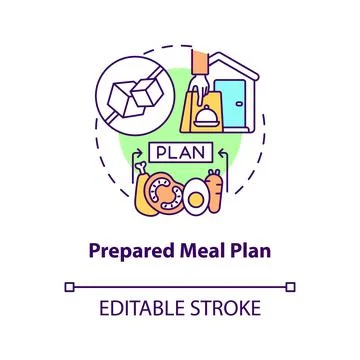 Prepared meal plan concept icon Stock Illustration