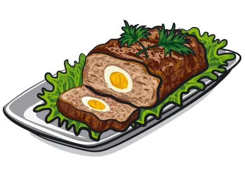 Prepared meat loaf Stock Illustration